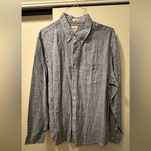 J. Crew Men’s Baird McNutt Irish linen shirt in Houndstooth. Size XL slim fit